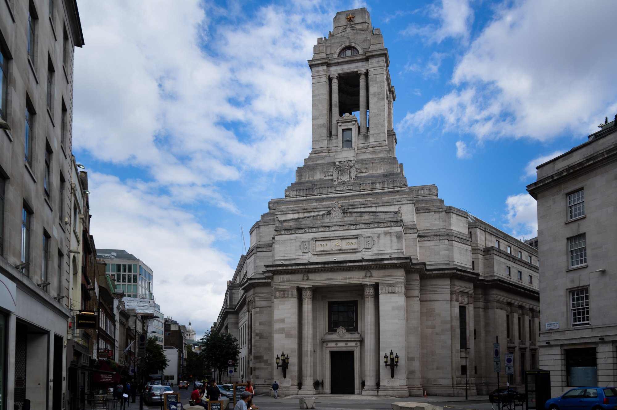 Freemasons’ Hall, the lodge’s meeting place in central London
